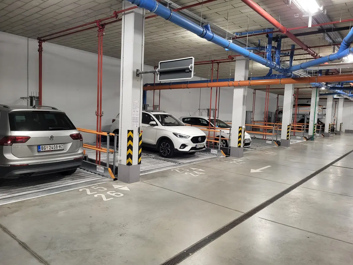 Parking sistemi u novoj podzemnoj garaži stambene zgrade u Beogradu